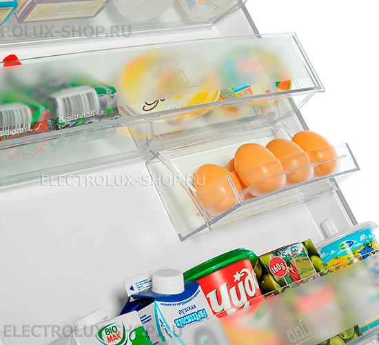 Дверные полки двухкамерного холодильника Electrolux EN 3880 AOX