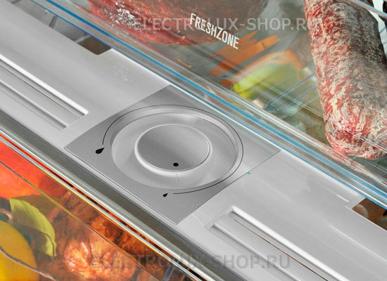 Регулировка влажности в отделениях для деликатных продуктов двухкамерного холодильника Electrolux EN4011AOX